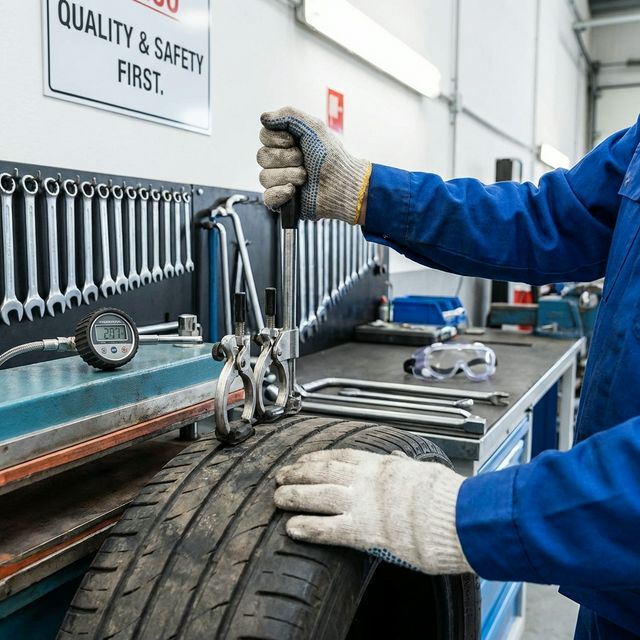 Mechanik podczas pracy